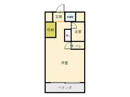 ハムレットコミューンI棟(ワンルーム/2階)の間取り写真