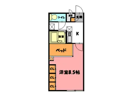 山陽電鉄本線 東二見駅 徒歩6分 2階建 築19年(1K/2階)の間取り写真