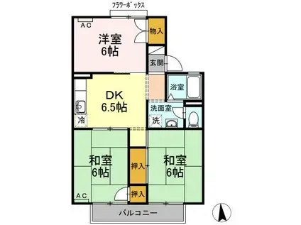 セジュール高橋(3DK/1階)の間取り写真
