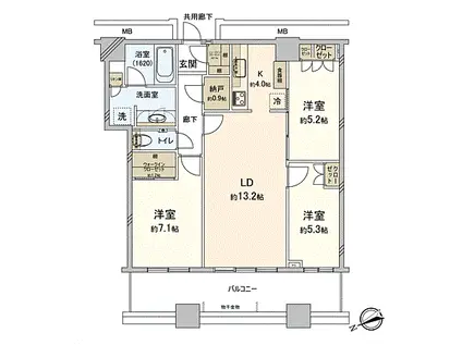 芝浦アイランド ケープタワー(3LDK/18階)の間取り写真