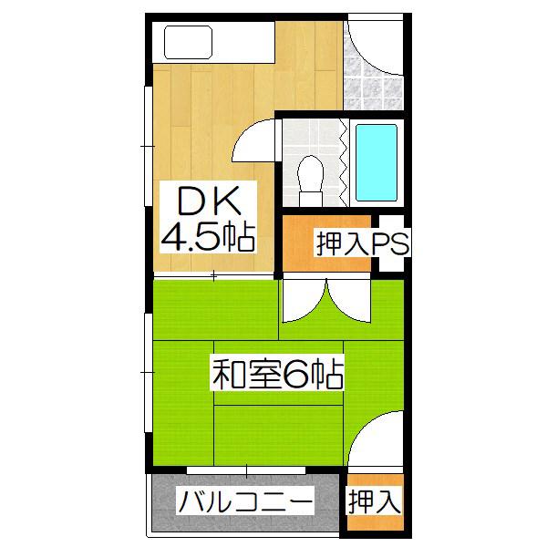 コーポ紅梅(1DK/3階)の間取り写真