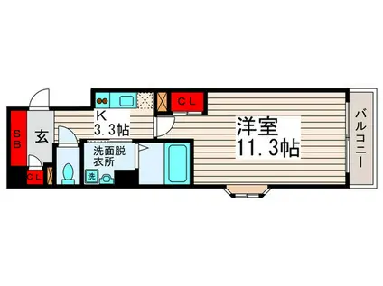 第五宝マンション(1K/3階)の間取り写真