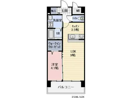 サミット栗田中央(1LDK/2階)の間取り写真