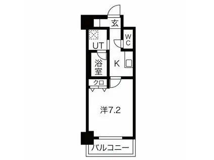 レジデンス京都ミッドシティ(1K/6階)の間取り写真