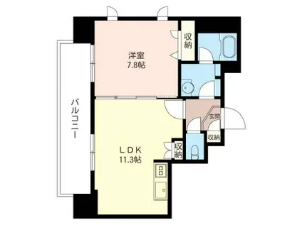 マストライフ入谷(1LDK/10階)の間取り写真