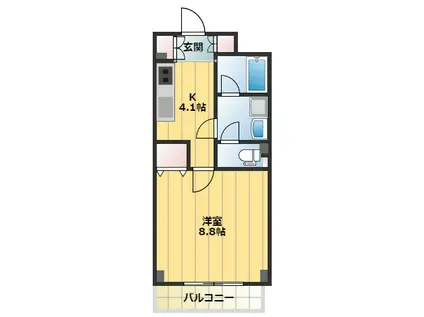 ＪＲ横須賀線 東戸塚駅 徒歩14分 5階建 築21年(1K/5階)の間取り写真