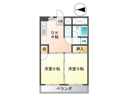新栄Fビル(2DK/4階)の間取り写真