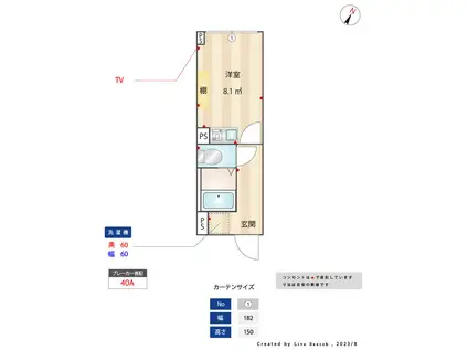 THE14 HIGASHI-JUJO(ワンルーム/2階)の間取り写真