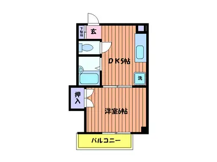 ローレルハイツ柴崎(1DK/2階)の間取り写真
