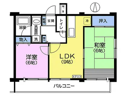 プレミール(2DK/1階)の間取り写真