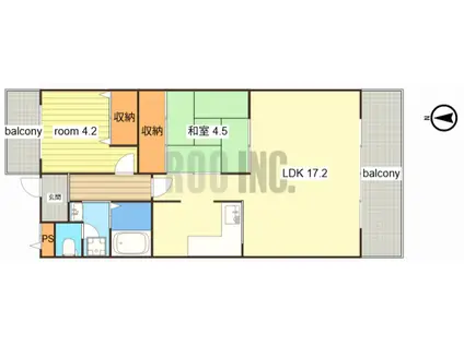 アクティブライフ(2LDK/3階)の間取り写真