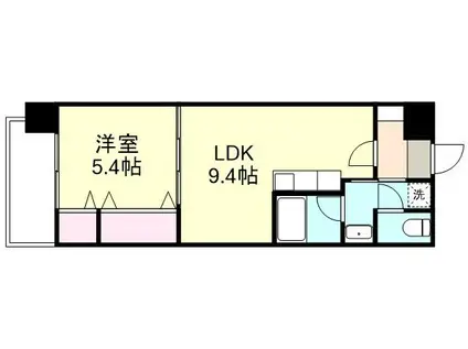 COCO白楽町(1LDK/9階)の間取り写真