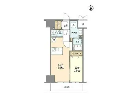 アーバス天満橋(1LDK/8階)の間取り写真