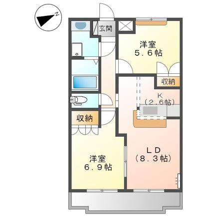 プレアデスエデン(2LDK/1階)の間取り写真