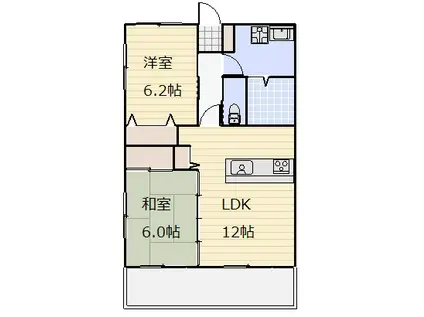 エディフィスSKY(2LDK/3階)の間取り写真