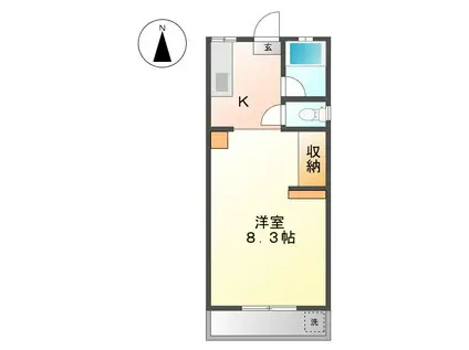 ハイツK(1K/3階)の間取り写真