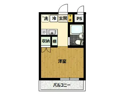 美沢野コート(1K/3階)の間取り写真