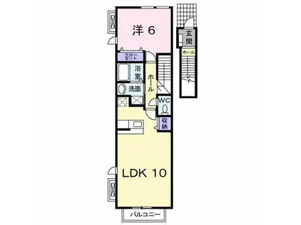 サンシャイン田原 B(1LDK/2階)の間取り写真