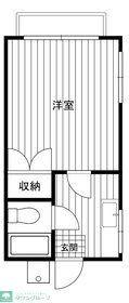 一ツ橋コーポ(1K/2階)の間取り写真