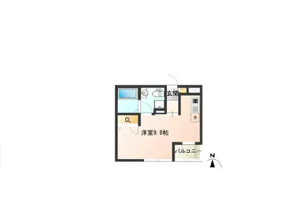 プライム北沢(ワンルーム/2階)の間取り写真