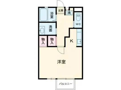 コーポカメリア(1K/2階)の間取り写真