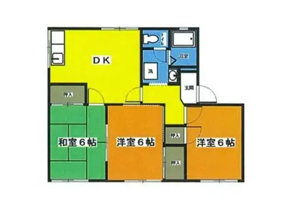 グレープズヒル B(3DK/2階)の間取り写真