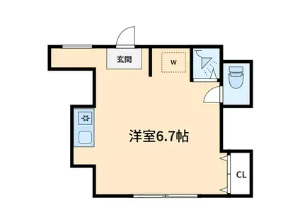 千駄木ハイム(ワンルーム/1階)の間取り写真