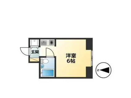 キンダーハウゼン(ワンルーム/2階)の間取り写真