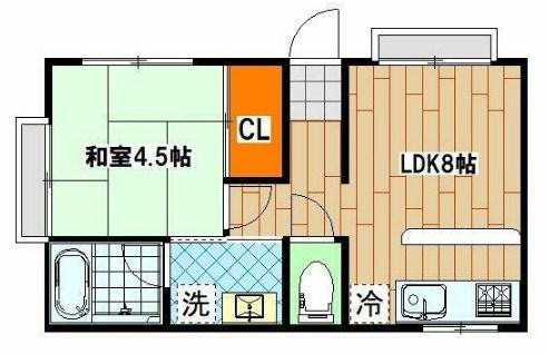 TERAKOYA 仁(1DK/2階)の間取り写真
