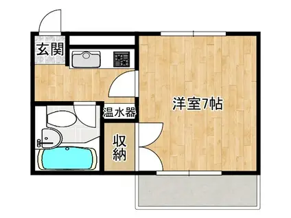 青雲荘II(1K/2階)の間取り写真