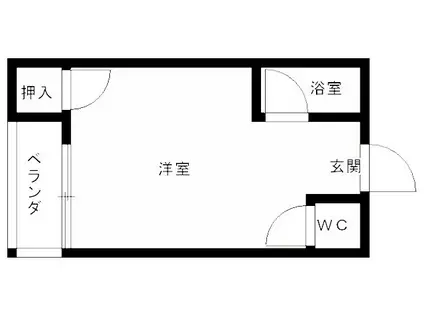 シャーミー諏訪野(ワンルーム/2階)の間取り写真