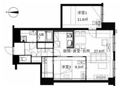 シルクヴェール城乾(2SLDK/2階)の間取り写真