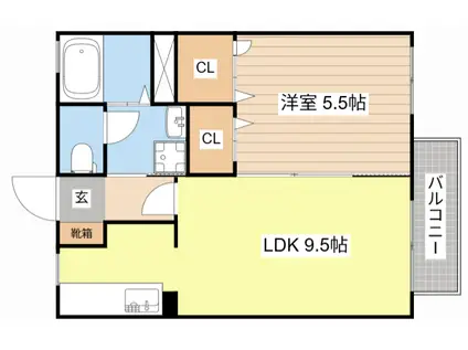 メゾンガーデンI(1LDK/1階)の間取り写真