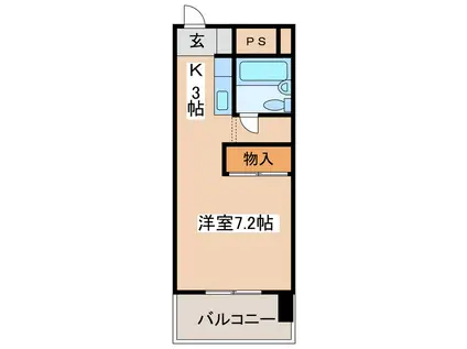 クレインマンション(1K/3階)の間取り写真