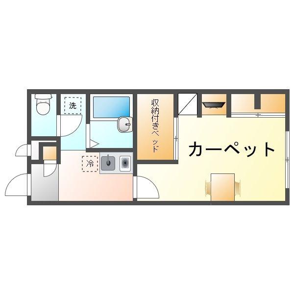 レオパレス秋桜(1K/2階)の間取り写真