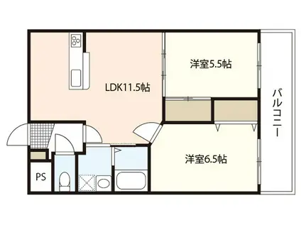 グレースKII(2LDK/2階)の間取り写真