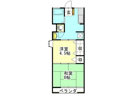 ハイツ ラフィーヌ(2K/2階)の間取り写真