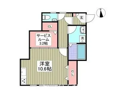 ANIMAL KINGDAM(ワンルーム/1階)の間取り写真