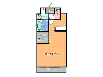 壱番館元今泉(ワンルーム/8階)の間取り写真