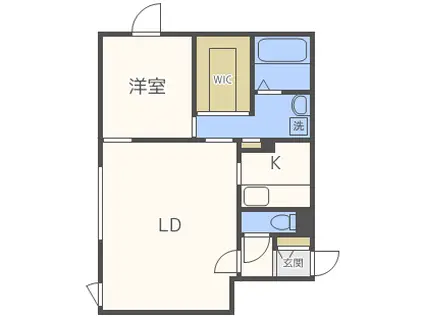 スカイパーク宮の沢II(1LDK/1階)の間取り写真