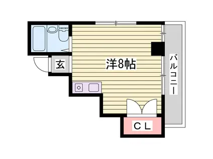 NOBSUN海岸通(ワンルーム/3階)の間取り写真