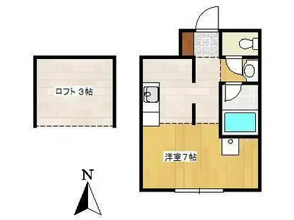 ロイヤルハイツセリーヌ(ワンルーム/1階)の間取り写真