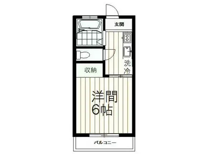 ルナパーク井上(1K/1階)の間取り写真