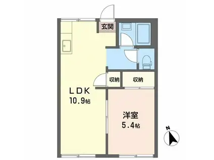 タウニィ料理松(1LDK/1階)の間取り写真