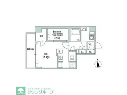 GRAN PASEO上野御徒町(1LDK/10階)の間取り写真