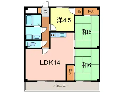 ラフォーレカトウ(3LDK/2階)の間取り写真