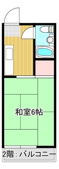 みやきハイツ(1K/2階)の間取り写真