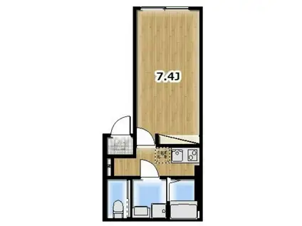 アンビション豊春(1K/2階)の間取り写真