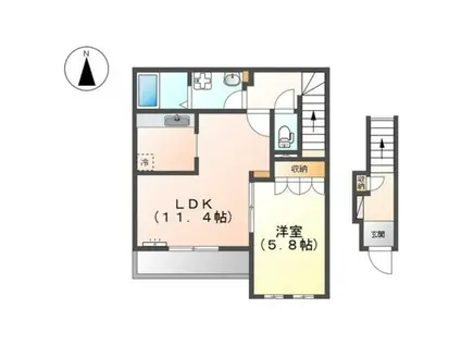 エトワール桜(1LDK/2階)の間取り写真