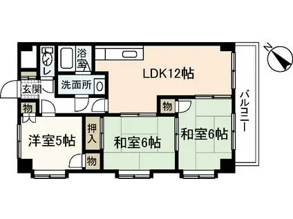 ビラバロンII(3LDK/3階)の間取り写真